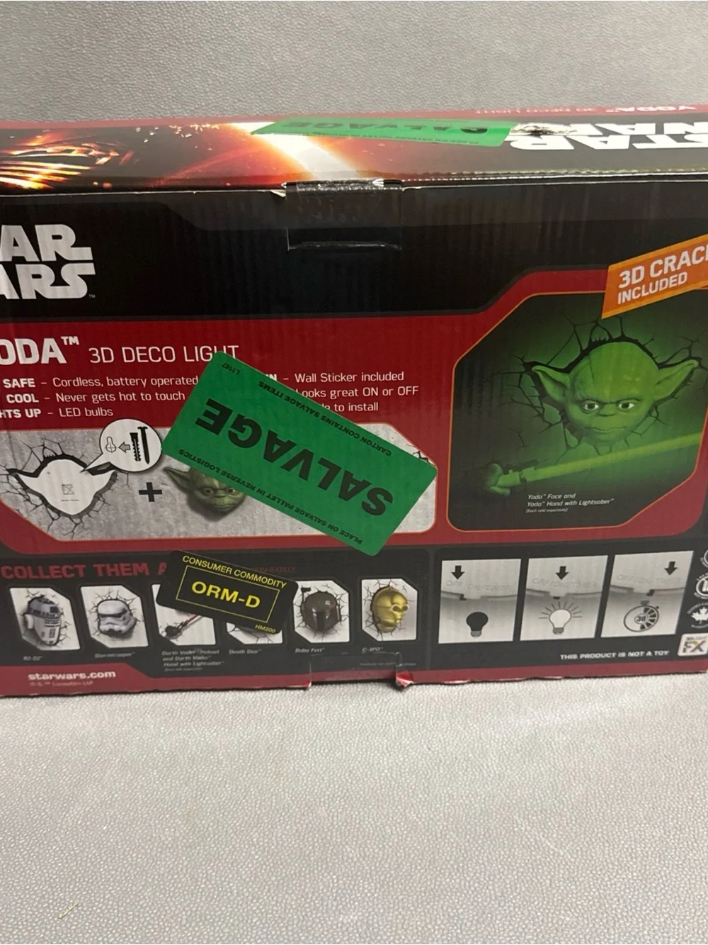 Star Wars Yoda 3D Head Light Wall Decor